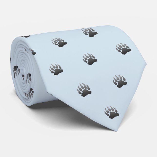 Bear Paw Metallic (Light Grey) Tie (Rolled)