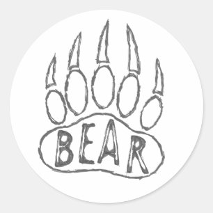 Bear Paw Print  Classic Round Sticker