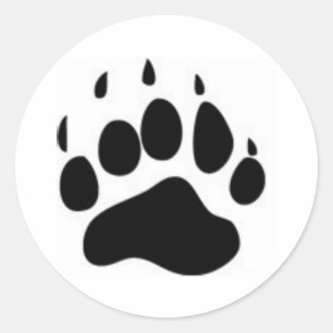 Bear Paw Print Classic Round Sticker