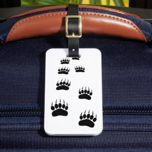 Bear Paw Print Luggage Tag