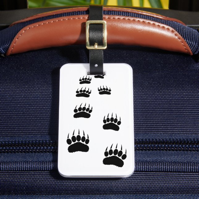 Bear Paw Print Luggage Tag (Front Insitu 2)
