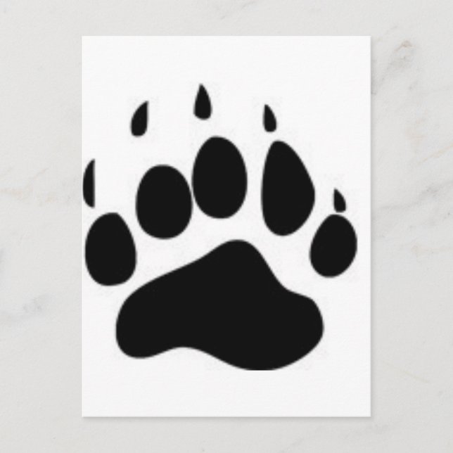 Bear Paw Print Postcard (Front)