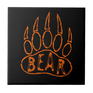 Bear Paw Print With Text Tile