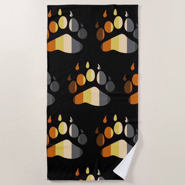 Bear Paw Stripe Beach Towel (Front)