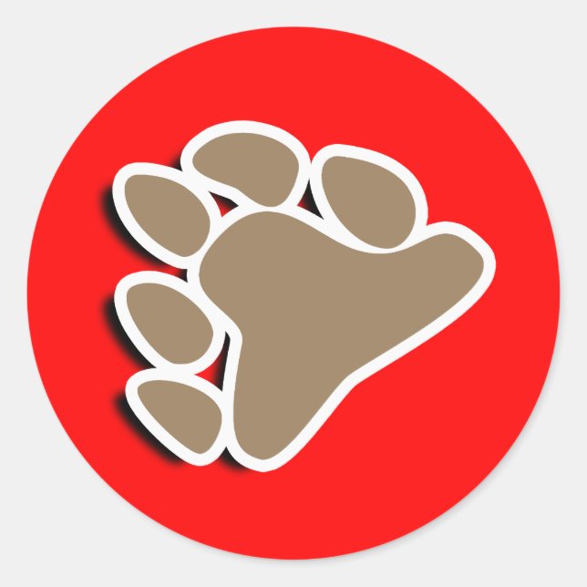 BEAR PAW SYMBOL 3D CLASSIC ROUND STICKER (Front)