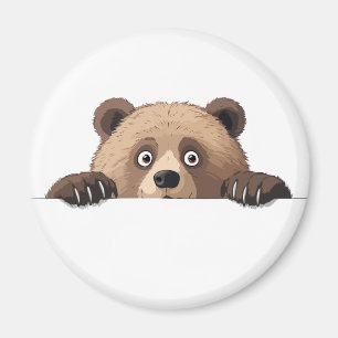 Bear Peeking Cute Adorable Funny Animal Cartoon  Magnet