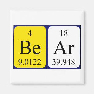 Bear periodic table name magnet