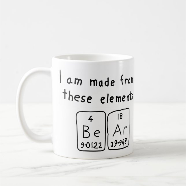 Bear periodic table name mug (Left)