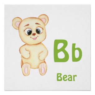 Bear personalise ABC: Letter B - Add Your Name Poster
