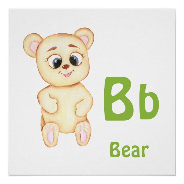 Bear personalise ABC: Letter B - Add Your Name Poster (Front)