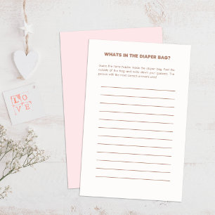 Bear & Pink Balloons Baby Shower Guessing Game