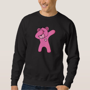 Bear Pink Dance Bear Dab Party Dancing Bear Teddy Sweatshirt