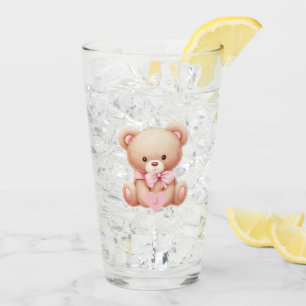 Bear Pink Monogram Glass