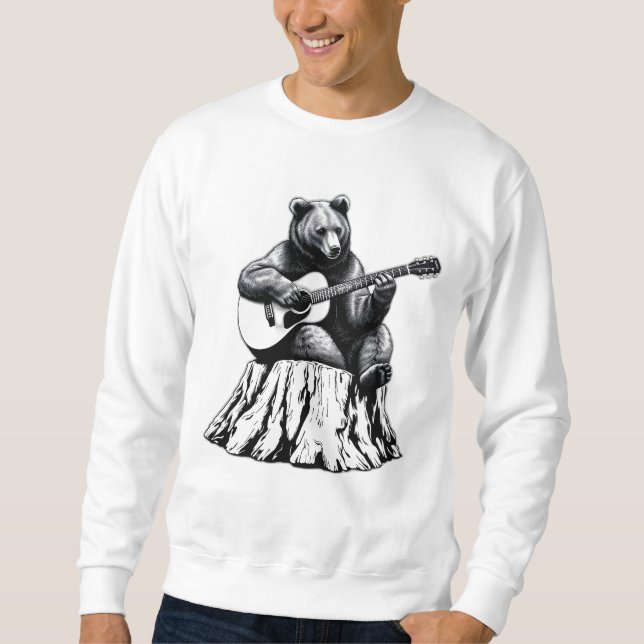 Bear Playing Guitar – Acoustic Vibes Sweatshirt (Front)