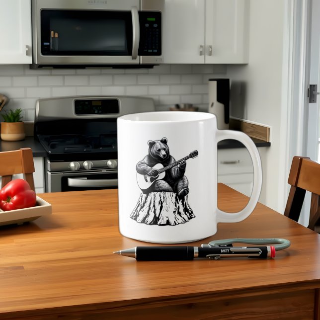 Bear Playing Guitar Coffee Mug (Creator Uploaded)