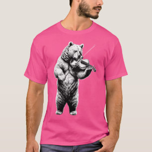 Bear Playing Violin For Violinist Musical Orchestr T-Shirt