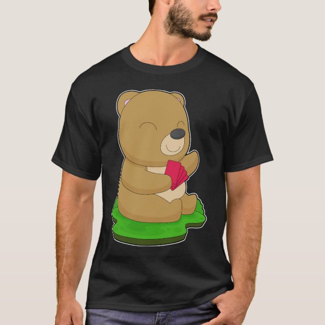 Bear Poker Poker cards Card game T-Shirt (Front)