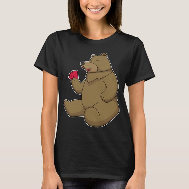 Bear Poker Poker cards T-Shirt (Front)