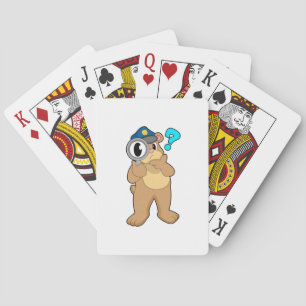 Bear Police officer Magnifying glass Playing Cards
