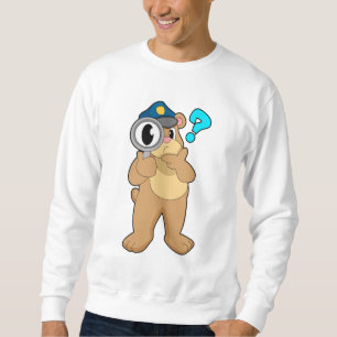 Bear Police officer Magnifying glass Sweatshirt