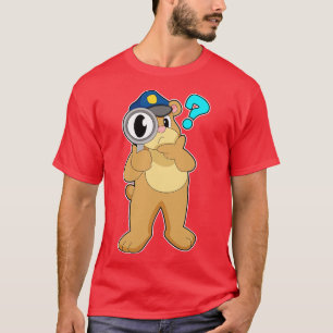 Bear Police officer Magnifying glass T-Shirt