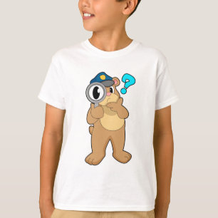 Bear Police officer Magnifying glass T-Shirt