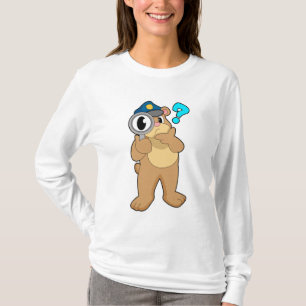 Bear Police officer Magnifying glass T-Shirt