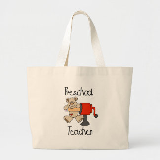 Bear  Preschool Teacher Tshirts and Gifts Large Tote Bag