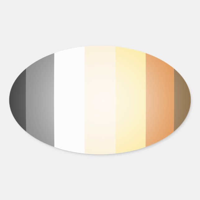 BEAR PRIDE 3D COLORS OVAL STICKER (Front)