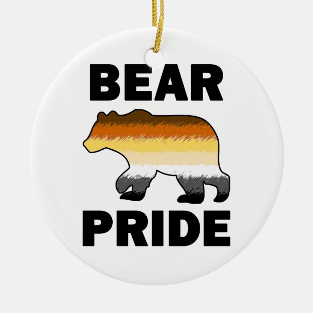 Bear Pride Ceramic Tree Decoration (Front)