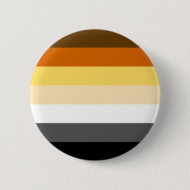 Bear Pride colours stripes 6 Cm Round Badge (Front)