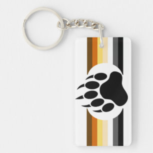 Bear Pride colours stripes and Bear Paw Key Ring