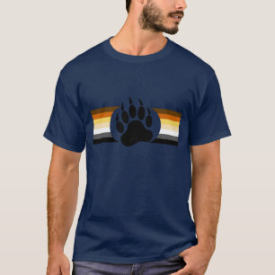 Bear Pride colours stripes and Bear Paw T-Shirt