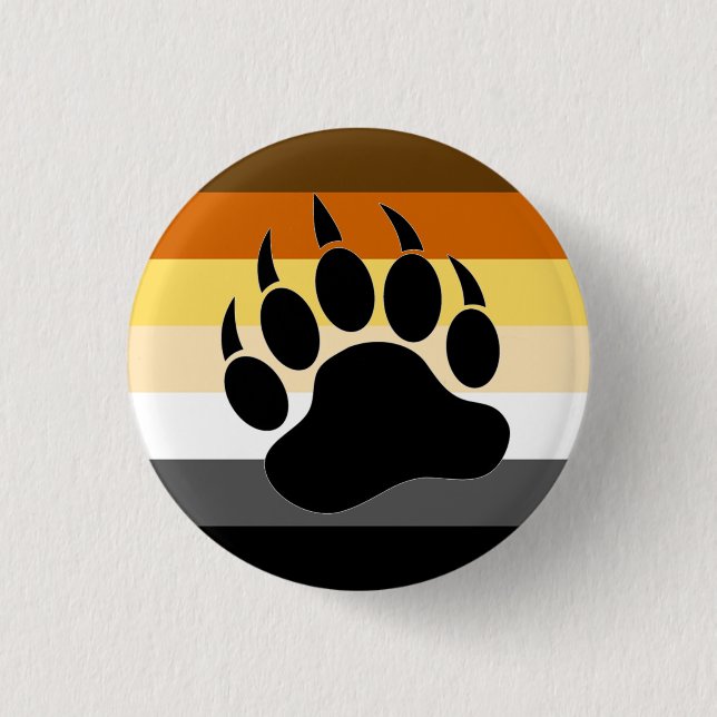 Bear Pride colours stripes Bear Paw 3 Cm Round Badge (Front)