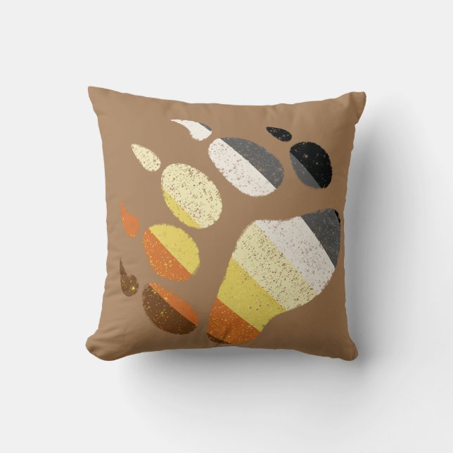 Bear Pride Distressed Paw Cushion (Front)