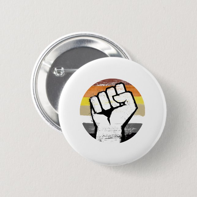 Bear Pride Fist Circle Print 6 Cm Round Badge (Front & Back)