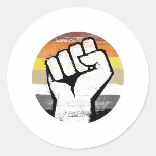 Bear Pride Fist Circle Print Classic Round Sticker