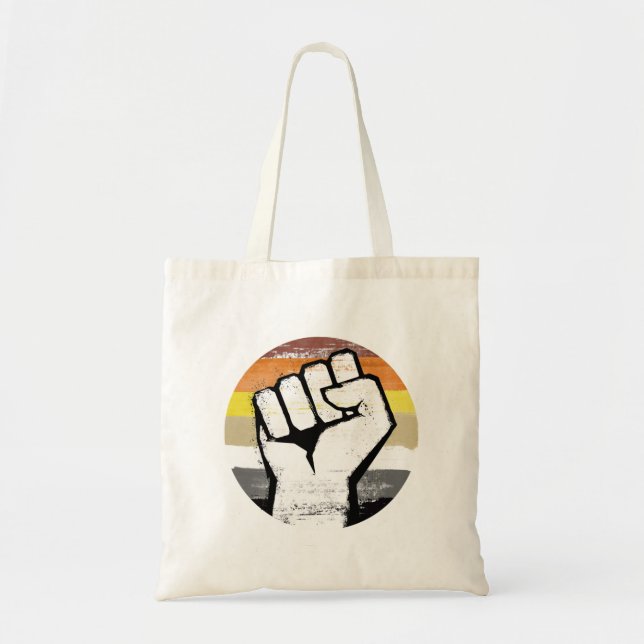 Bear Pride Fist Circle Print Tote Bag (Front)