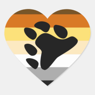 Bear Pride Flag and Paw Heart Sticker