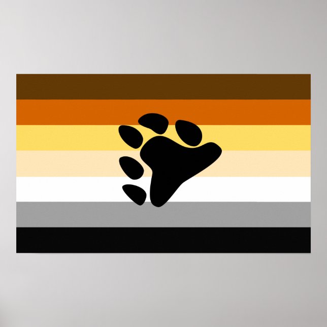 Bear Pride Flag and Paw Poster (Front)