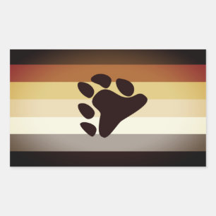 Bear Pride Flag and Paw Rectangular Sticker