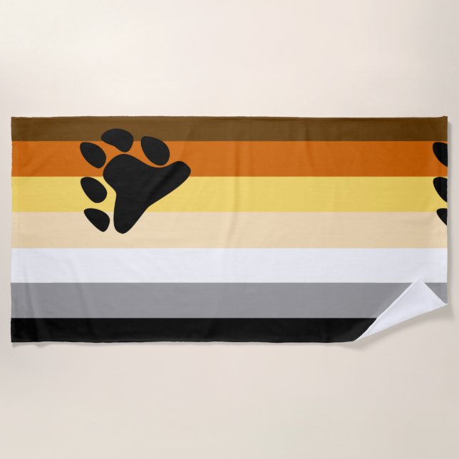 Bear Pride Flag Beach Towel (Front)