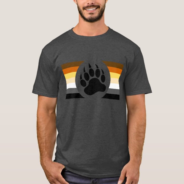 Bear Pride Flag Bear Paw T-Shirt (Front)