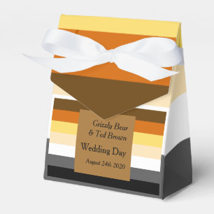 Bear Pride Flag Gold Gay Wedding Favour Box