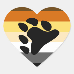 Bear Pride Flag Heart Sticker