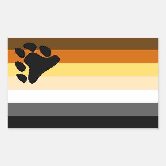 Bear Pride Flag Rectangular Sticker (Front)