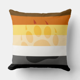 Bear Pride Flag With Cool Embedded Bear Paw Accen Cushion