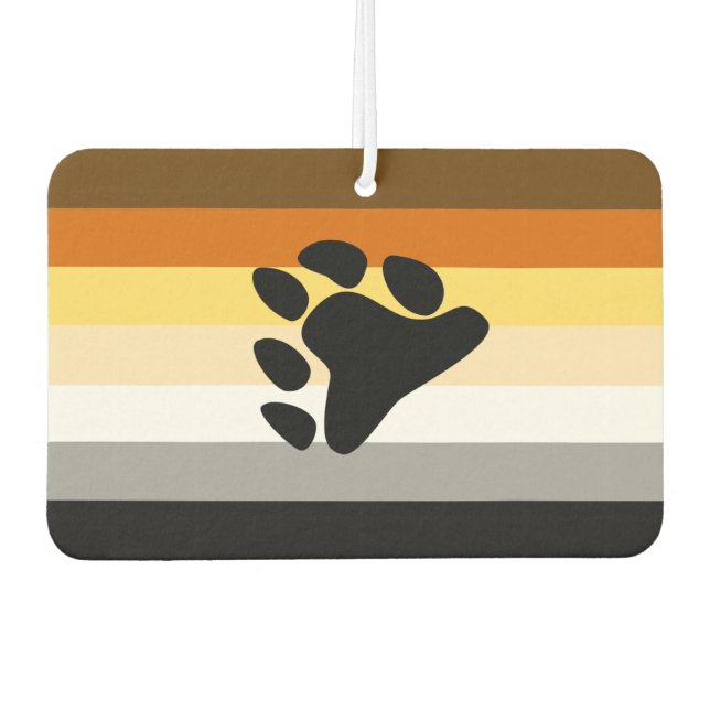 Bear Pride Flag with Paw Car Air Freshener (Front)