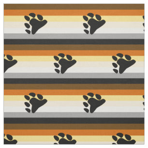 Bear Pride Flag with Paw Fabric