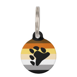 Bear Pride Flag with Paw Pet Tag